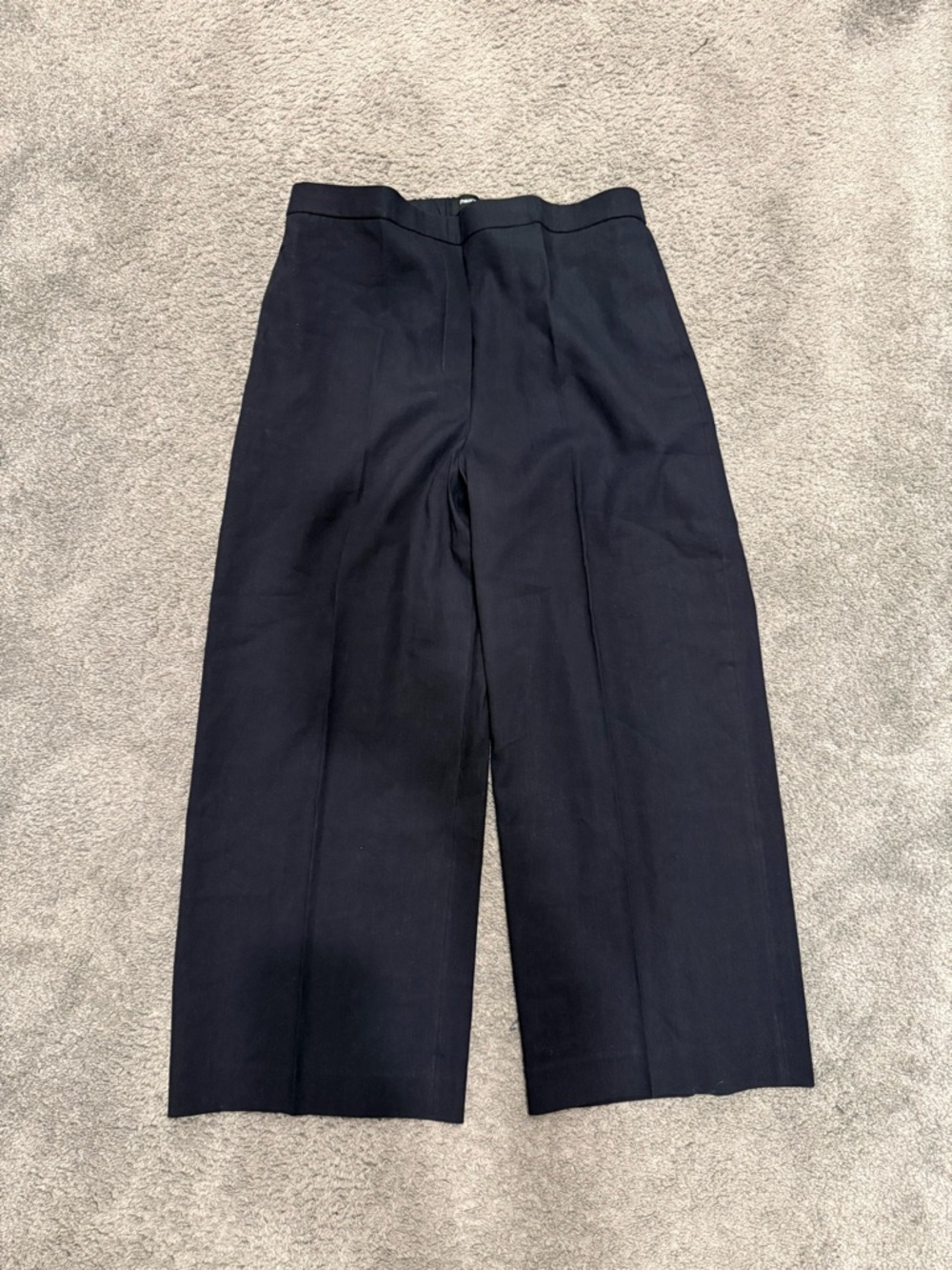 Theory Black Linen Cropped Pants